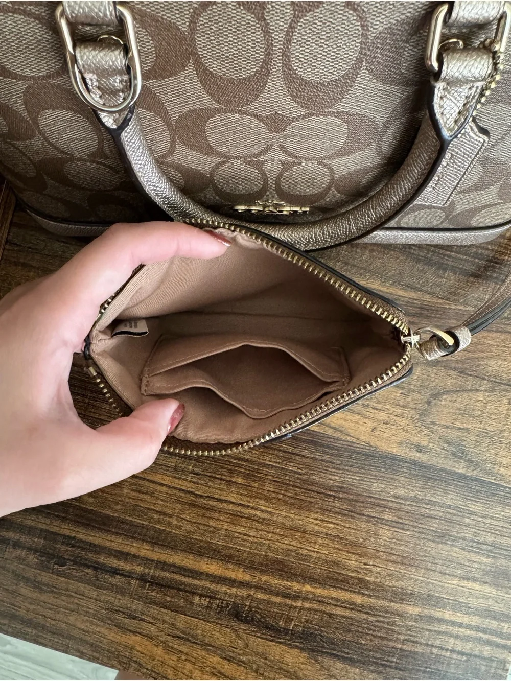 Brown Coach Purse and Wristlet